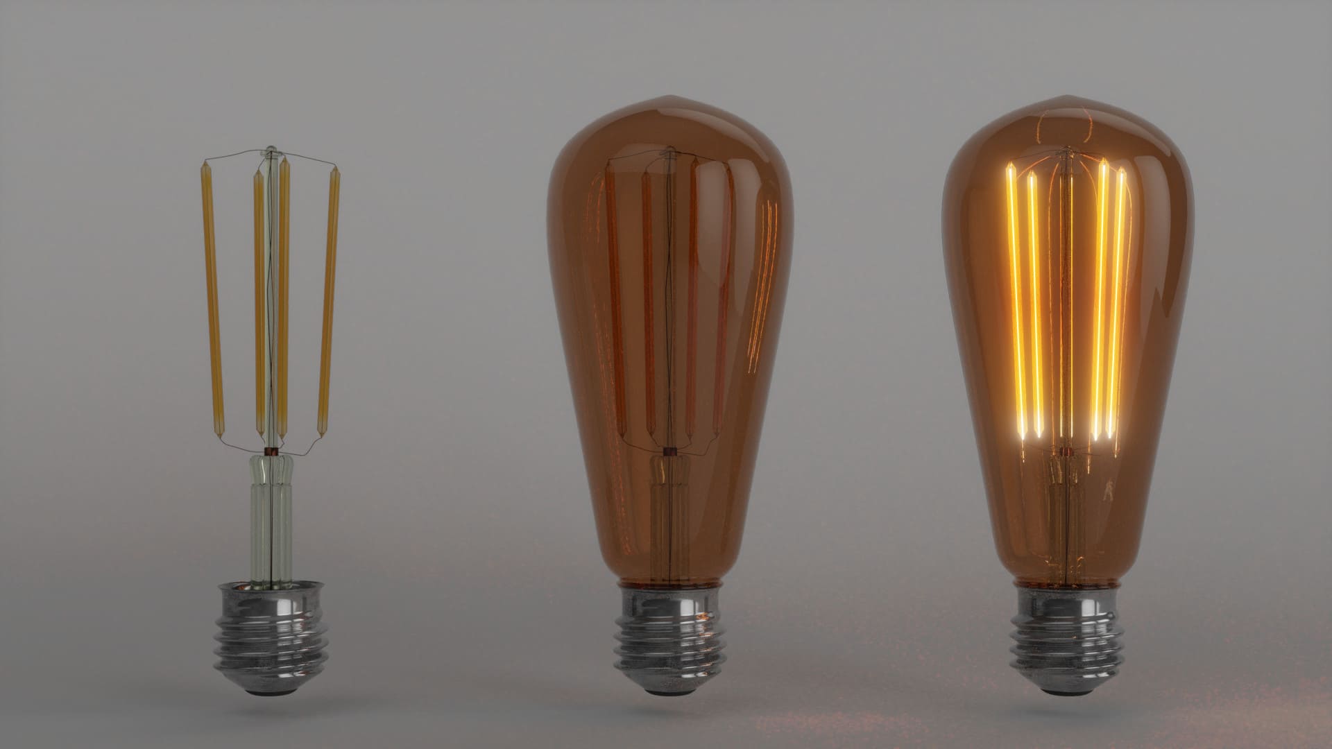 Illustrazione 3D di una lampadina a LED scomposta con a vista i suoi componenti