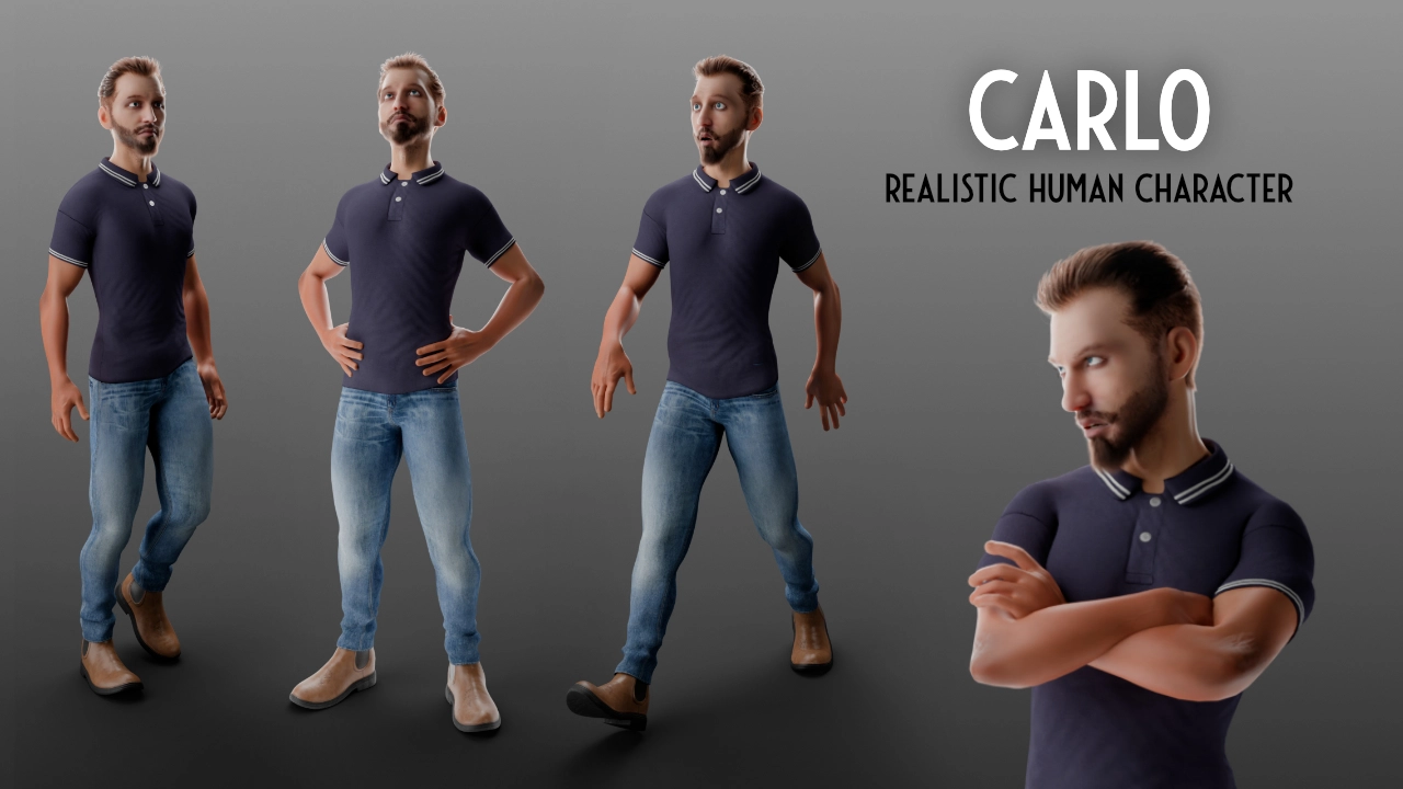 Rendering 3D di un character realistico umanoide, creato per un esercizio di stile nel campo del product design e pubblicità.