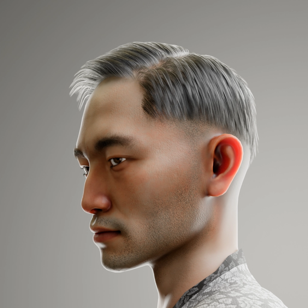 Rendering 3D Shokunin - Primo piano fotorealistico